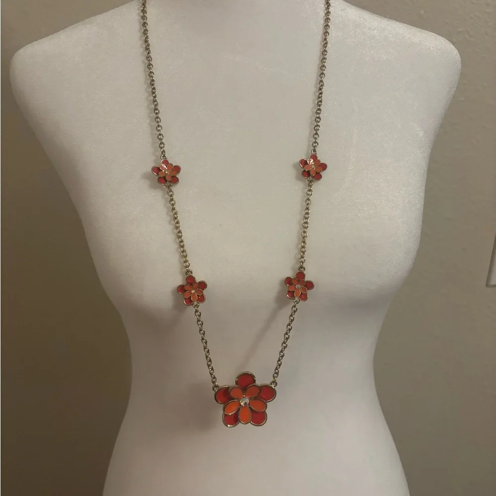 Floral orange Necklace